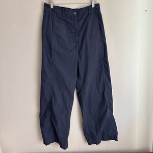 A‎ Shirt Thing Pants Womens Medium Blue High Waisted Wide Leg 100% Cotton